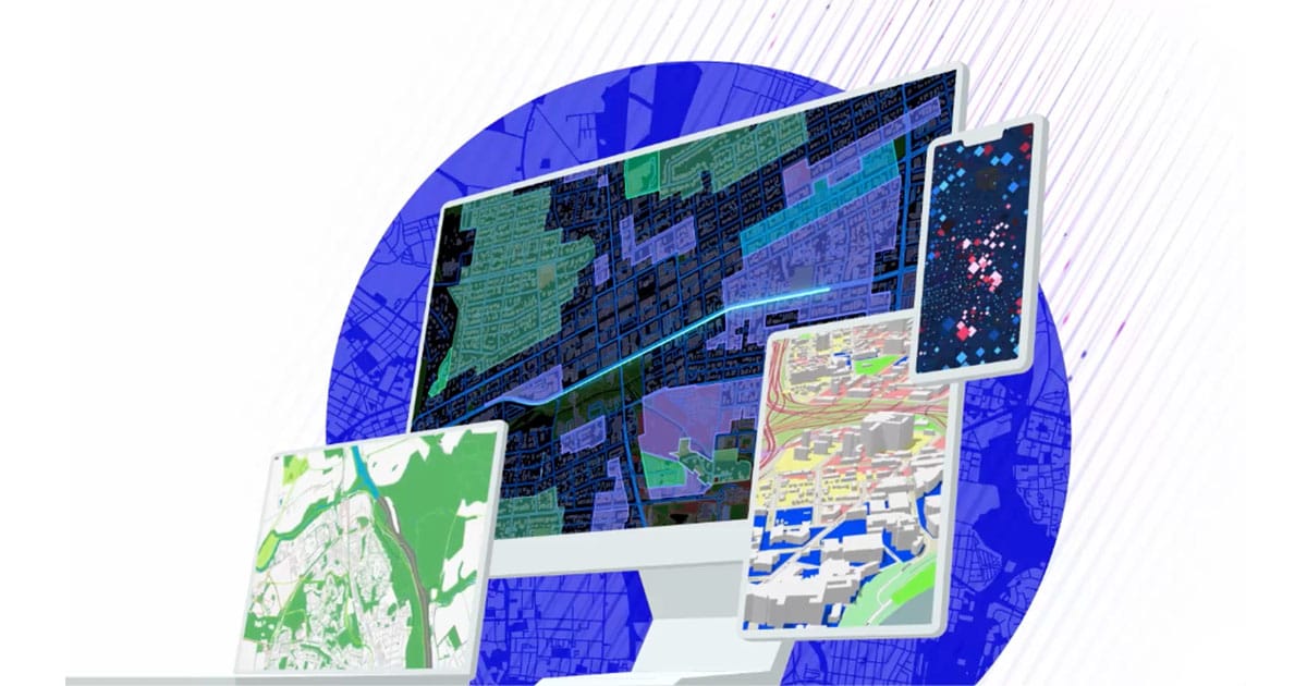 ArcGIS Online maps shown on several devices